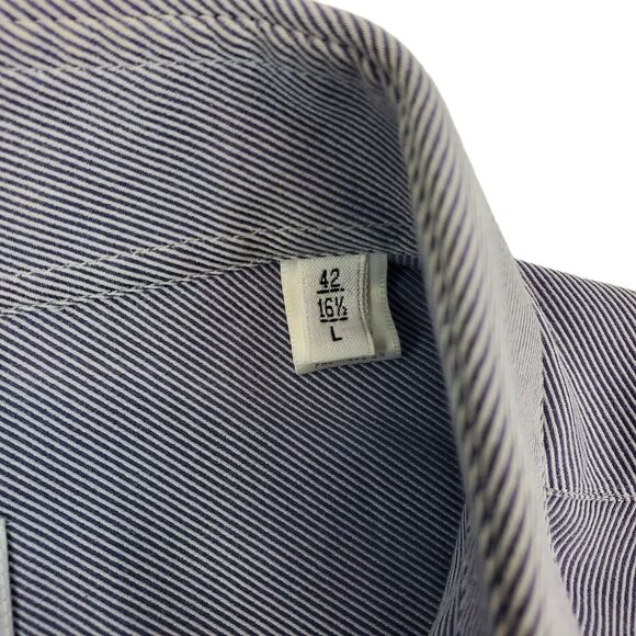 ARMANI Collezioni Shirt Mens Large Gray Button Up Casual Woven Designer Preppy - Picture 4 of 9